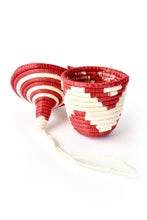 Load image into Gallery viewer, Red and Natural Rwandan Giving Basket Ornament