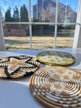 Load image into Gallery viewer, Kaleidoscope Green Hand Woven Trivet