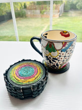 Load image into Gallery viewer, Colorful Recycled Newspaper Coaster Set