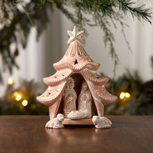 Load image into Gallery viewer, Tree Lantern Terracotta Christmas Nativity