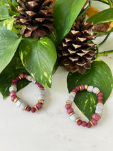 Load image into Gallery viewer, Grey and Maroon Tap Tap Clay Bracelet