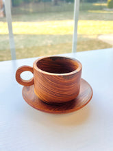 Load image into Gallery viewer, Teak Wood Coffee/ Tea Cup Set