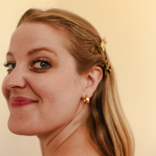 Load image into Gallery viewer, Hammered Huggie Brass Hoops