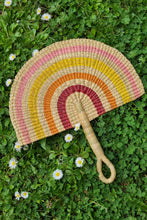 Load image into Gallery viewer, Sunset Elephant Grass Half-Moon Hand Fan