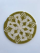 Load image into Gallery viewer, Kaleidoscope Green Hand Woven Trivet