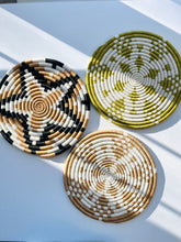 Load image into Gallery viewer, Kaleidoscope Green Hand Woven Trivet