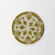Load image into Gallery viewer, Kaleidoscope Green Hand Woven Trivet