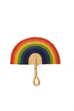 Load image into Gallery viewer, Rainbow Elephant Grass Half-Moon Hand Fan