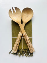 Load image into Gallery viewer, Braided Mango Wood Salad Servers