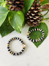 Load image into Gallery viewer, Black and White Stripe Jacmel Bracelet