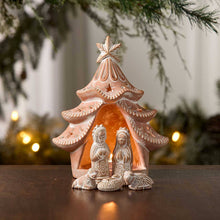 Load image into Gallery viewer, Tree Lantern Terracotta Christmas Nativity