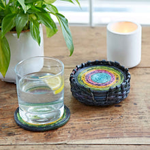 Load image into Gallery viewer, Colorful Recycled Newspaper Coaster Set