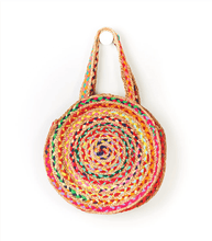 Load image into Gallery viewer, Bags - Chindi Round Rainbow Tote