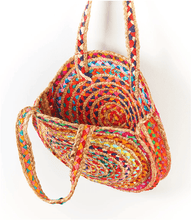 Load image into Gallery viewer, Bags - Chindi Round Rainbow Tote