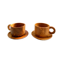 Load image into Gallery viewer, Teak Wood Coffee/ Tea Cup Set