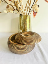 Load image into Gallery viewer, Bowls - Striped Mango Wood Bowl With Lid