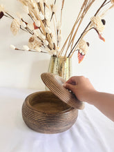 Load image into Gallery viewer, Bowls - Striped Mango Wood Bowl With Lid