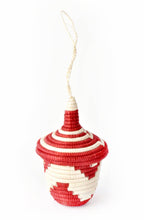 Load image into Gallery viewer, Red and Natural Rwandan Giving Basket Ornament