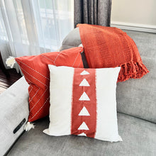 Load image into Gallery viewer, Pillowcases - White & Orange Triangle Pillow Cover
