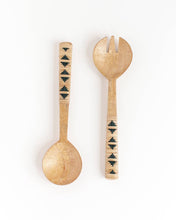 Load image into Gallery viewer, Serverware - Geo Woven Mango Wood Salad Servers