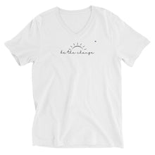 Load image into Gallery viewer, Shirts & Tops - Unisex "Be The Change" V-Neck T-Shirt