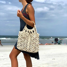 Load image into Gallery viewer, Bags - Macrame Bag With Wooden Handle
