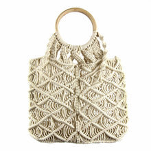 Load image into Gallery viewer, Bags - Macrame Bag With Wooden Handle