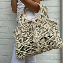 Load image into Gallery viewer, Bags - Macrame Bag With Wooden Handle