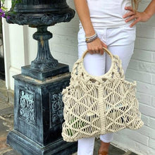 Load image into Gallery viewer, Bags - Macrame Bag With Wooden Handle