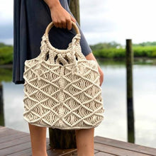 Load image into Gallery viewer, Bags - Macrame Bag With Wooden Handle