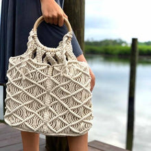 Load image into Gallery viewer, Bags - Macrame Bag With Wooden Handle
