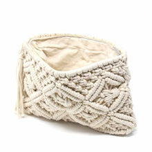 Load image into Gallery viewer, Bags - Macrame Clutch With Tassel - Cream