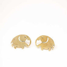 Load image into Gallery viewer, Earrings - Elephant Brass Stud Earrings