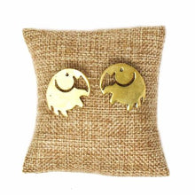 Load image into Gallery viewer, Earrings - Elephant Brass Stud Earrings