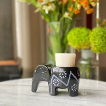 Load image into Gallery viewer, Soapstone - Elephant Soapstone Tea Light - Black