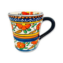 Load image into Gallery viewer, Tableware - Flared Hand Painted Mug - Orange Flowers