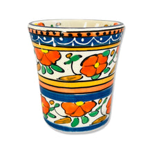 Load image into Gallery viewer, Tableware - Flared Hand Painted Mug - Orange Flowers
