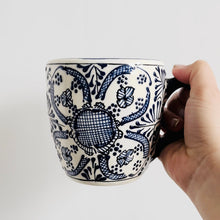 Load image into Gallery viewer, Tableware - Hand Painted Mug - Blue Paisley