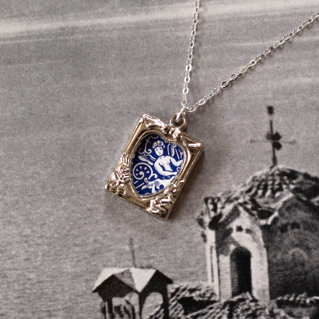 Vintage Picture Frame Locket Necklace