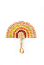 Load image into Gallery viewer, Sunset Elephant Grass Half-Moon Hand Fan
