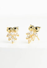 Load image into Gallery viewer, Owl Zircon Stud Earrings
