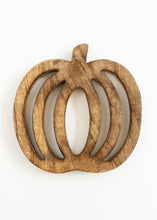Load image into Gallery viewer, Mango Wood Pumpkin Trivet
