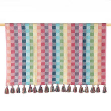 Load image into Gallery viewer, Rainbow Gingham Rethread Throw Blanket
