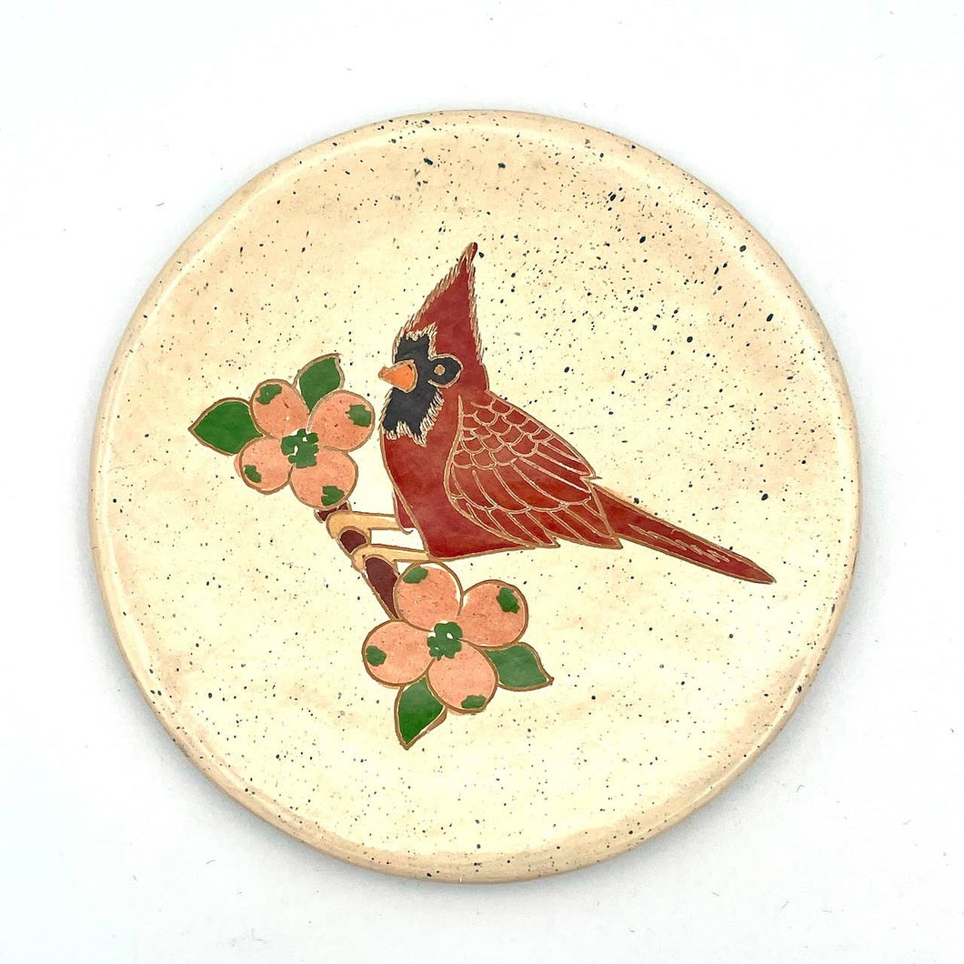 Spring Cardinal Ceramic Ring Dish