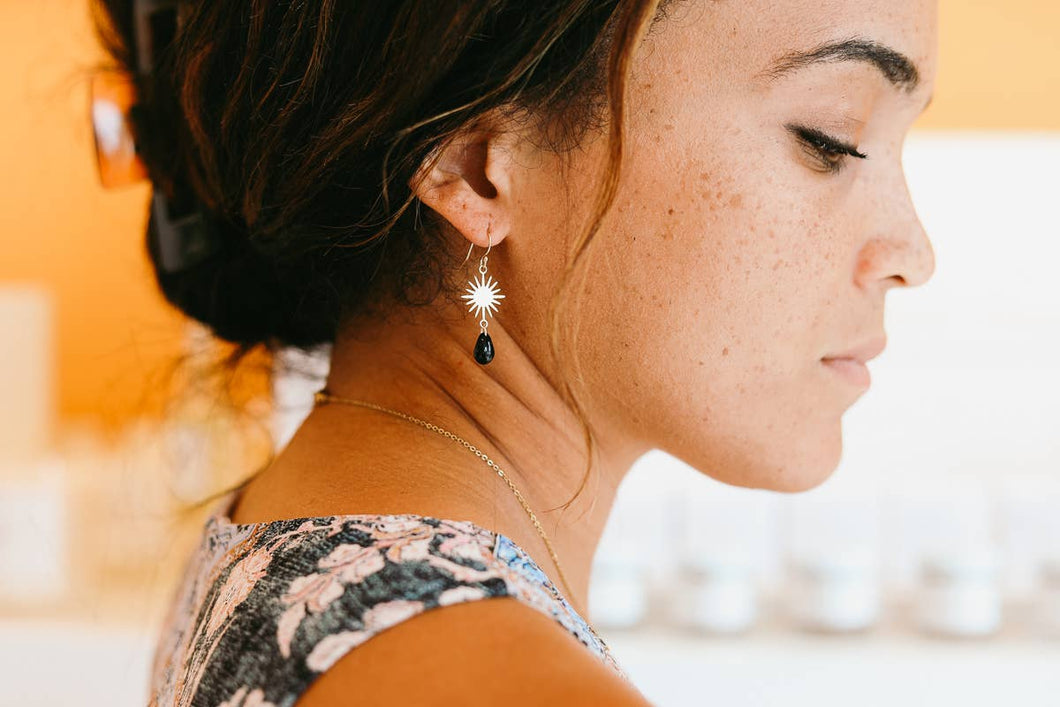 Black Star Rain Earrings