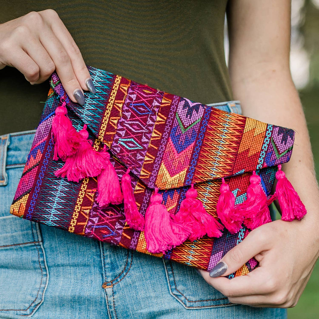 Maya Geo Tassel Clutch