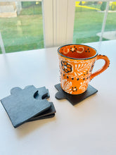 Load image into Gallery viewer, Puzzle Pieces Black Clay Coaster Set
