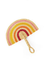 Load image into Gallery viewer, Sunset Elephant Grass Half-Moon Hand Fan
