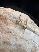 Load image into Gallery viewer, Dainty Crystal Hoop Stud Earrings
