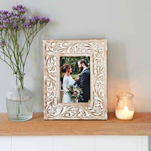 Load image into Gallery viewer, Antique Floral Wood Photo Frame
